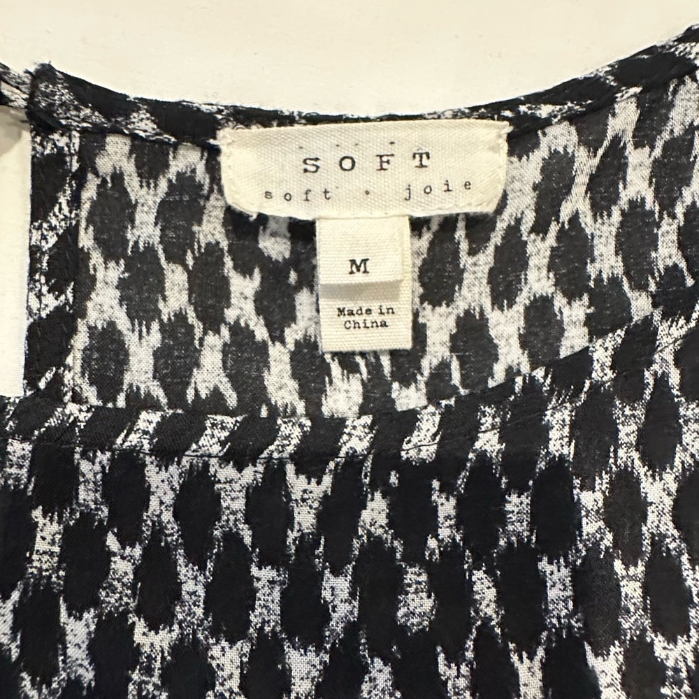 Soft Joie Arryn B Mini Long Sleeve Dress, Black/White, Size Medium, EUC - Picture 10 of 11